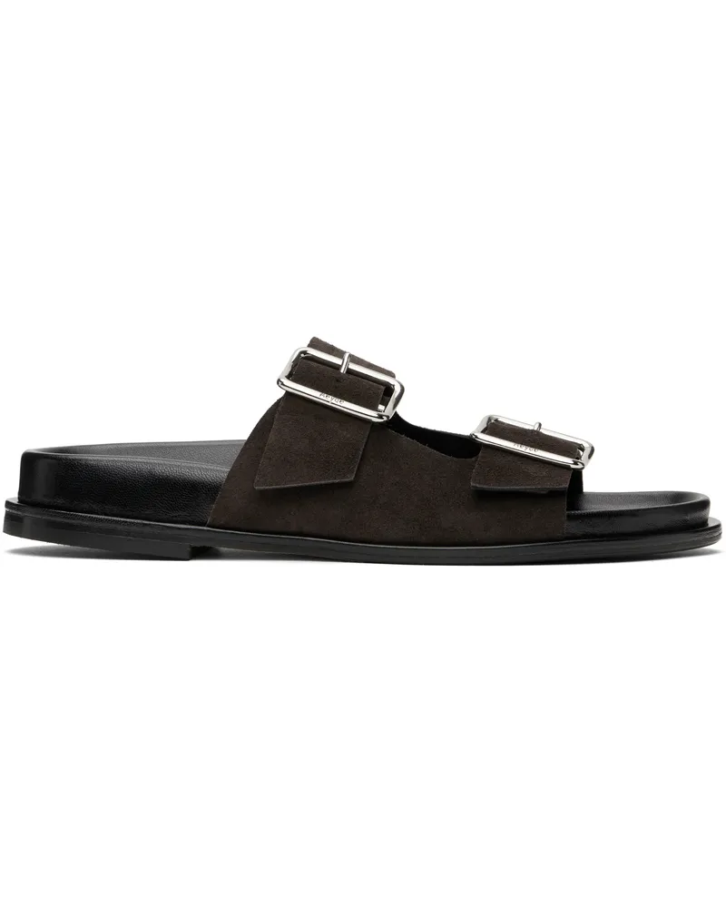 aeyde Brown Meena Leather Sandals Moka