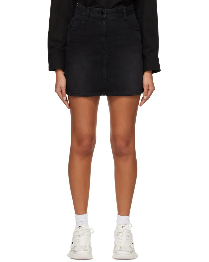 JUUN.J Black Distressed Denim Miniskirt 5