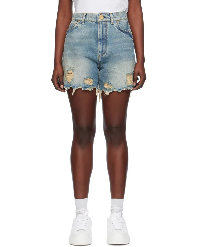 Balmain Blue Vintage Denim Shorts 6ff