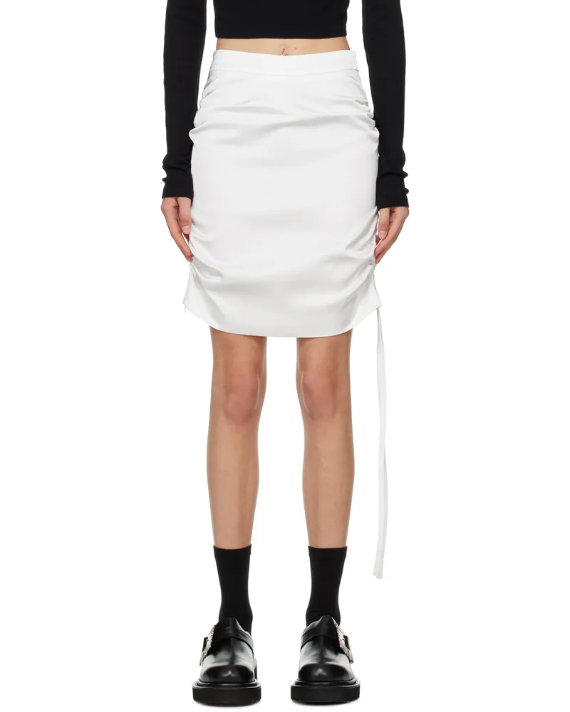 JKOO White Ruching Miniskirt White
