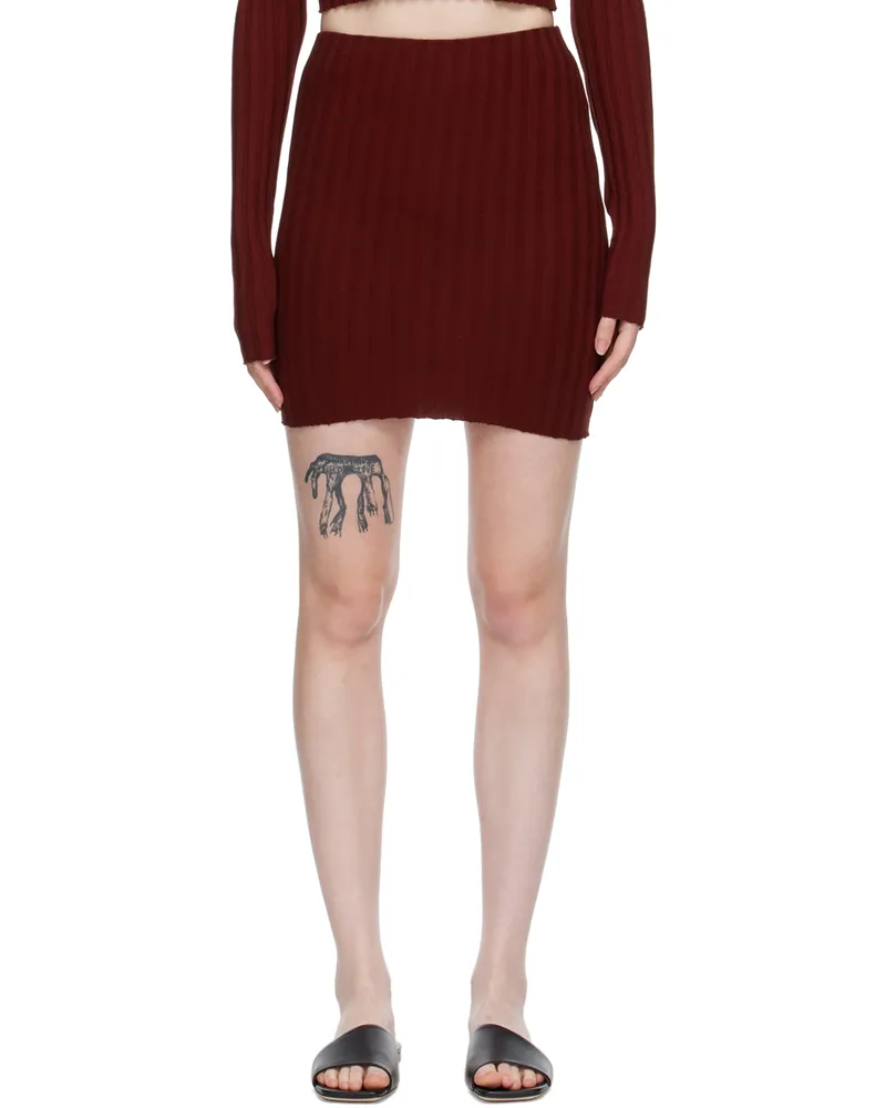 Cotton Citizen Burgundy Capri Miniskirt Wine