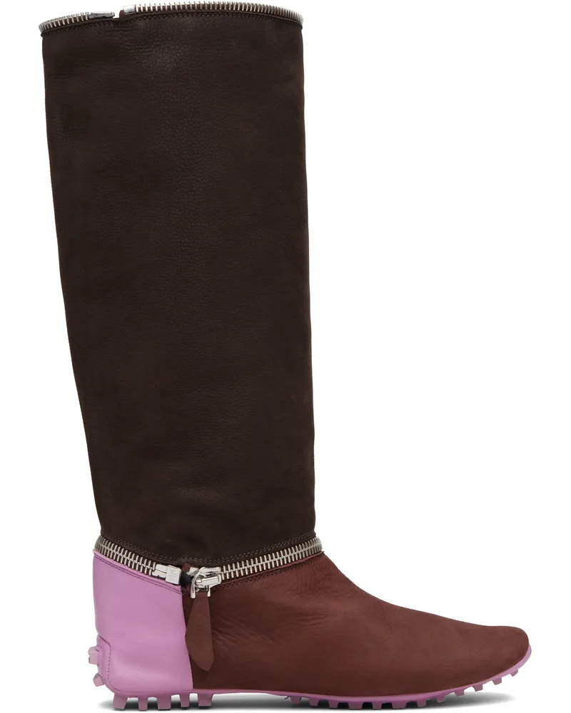 KIKO KOSTADINOV Burgundy & Brown Modular Driving Boots Cinnamon
