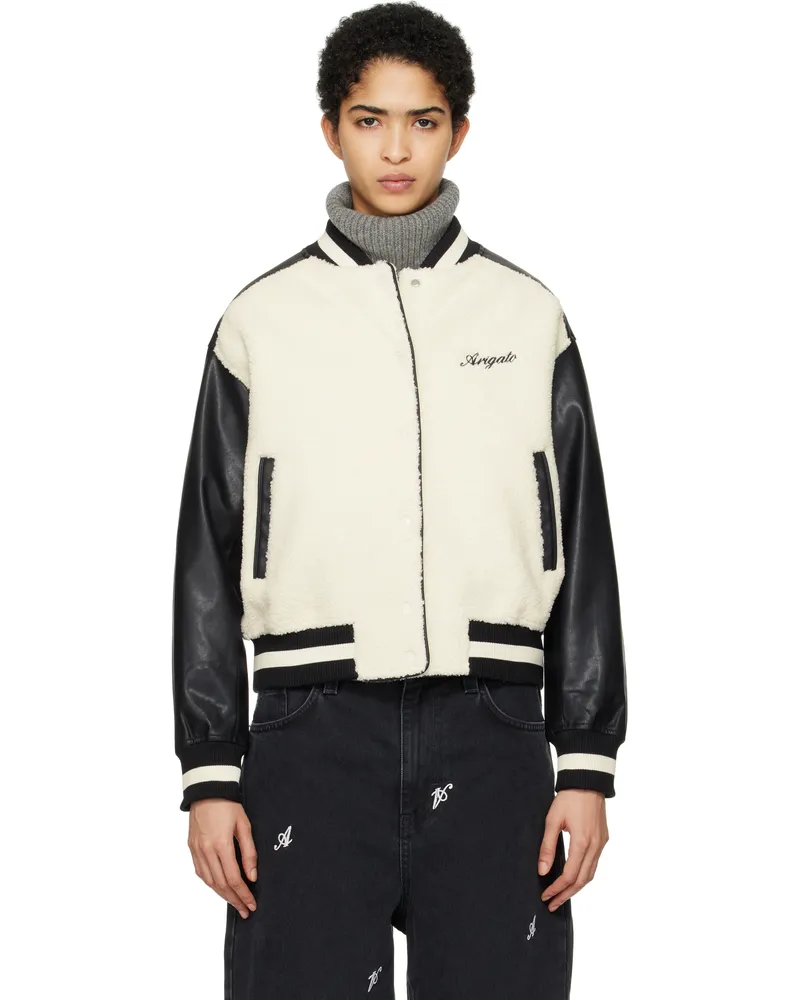 Axel Arigato Off-White & Black Saul Varsity Bomber Jacket Off