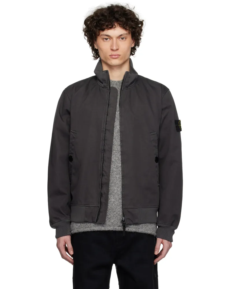 Stone Island Gray Raso Gommato 3L Jacket V0065