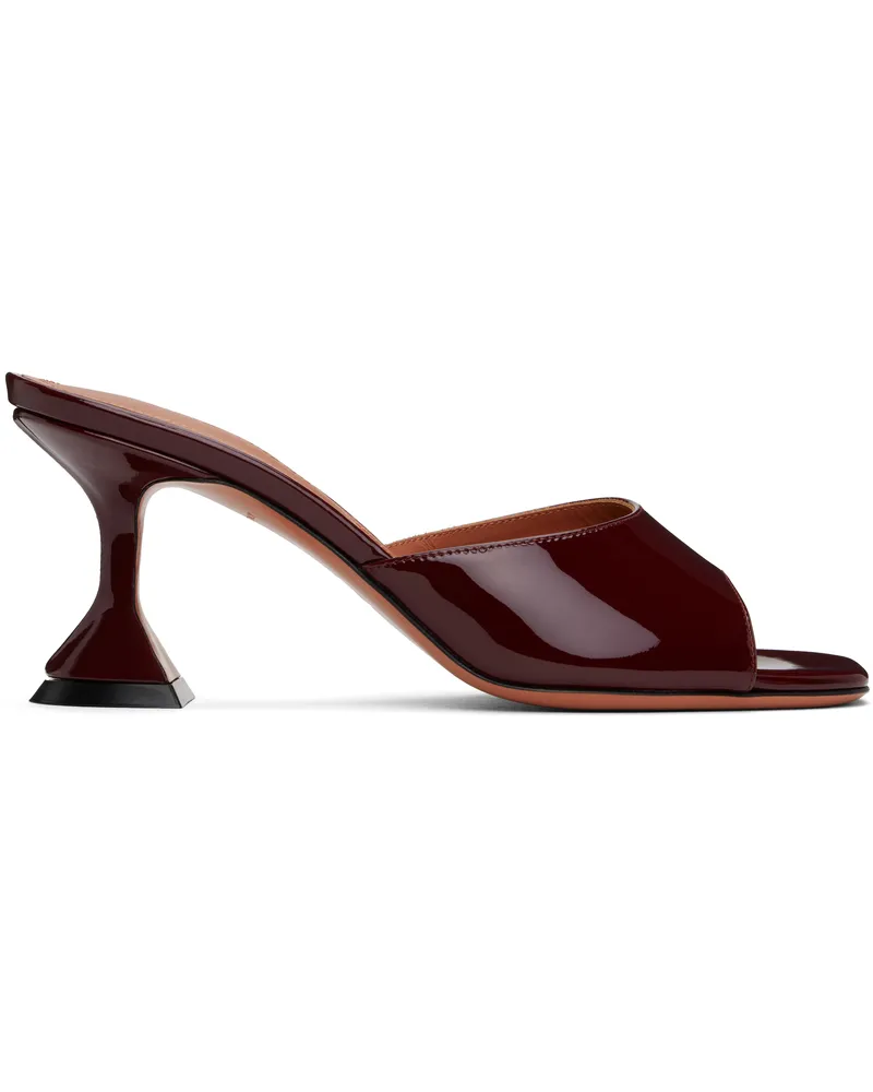 Amina Muaddi Burgundy Lupita Slipper 70 Heeled Sandals Wine
