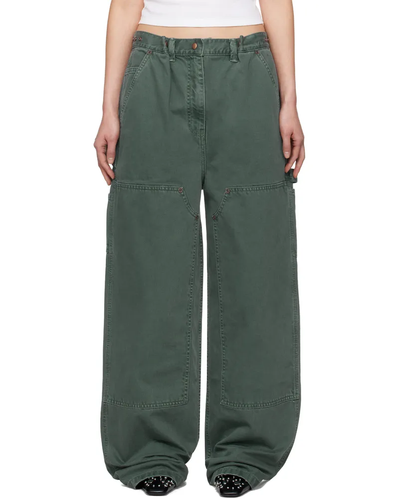 Magda Butrym Green Loose Leg Industrial Jeans Green