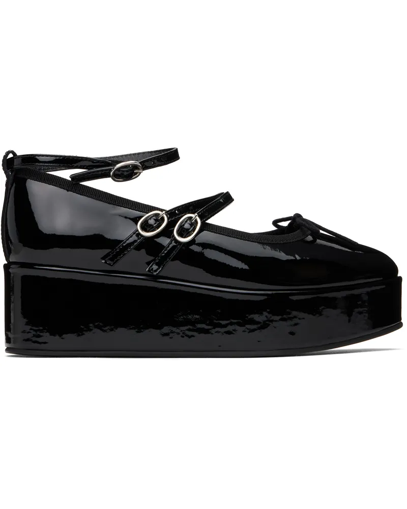 Repetto Black Cendrillon Platform Mary Jane Ballerina Flats 410