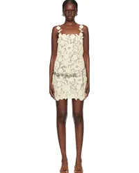 Blumarine Off-White Floral Minidress Nburro