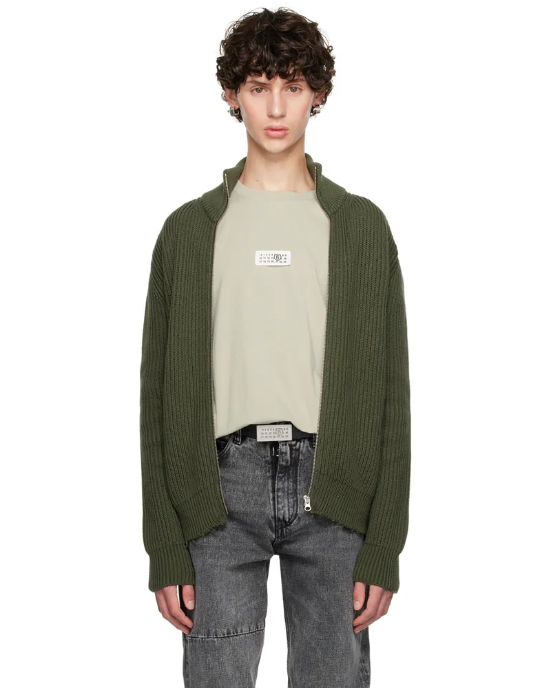 Maison Margiela Khaki Ribbed Sweater Kaki