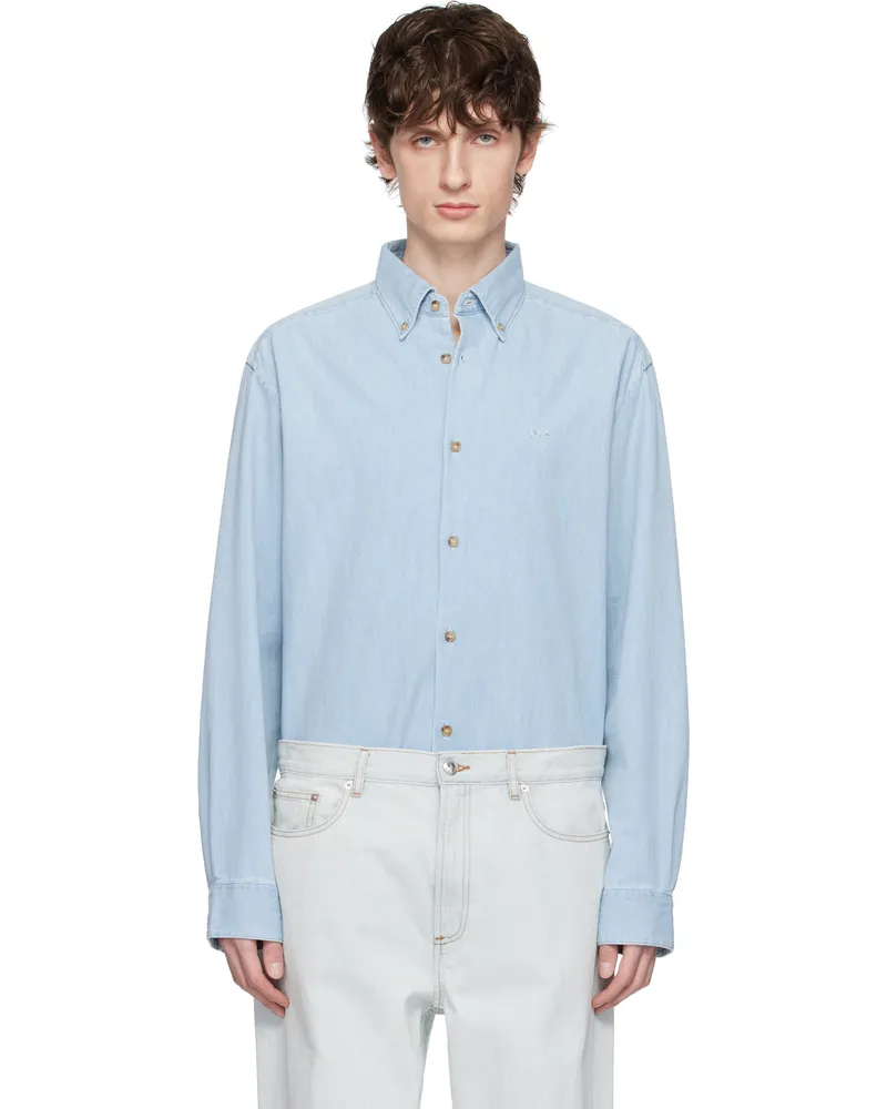 A.P.C. Blue Mathias Denim Shirt Iav
