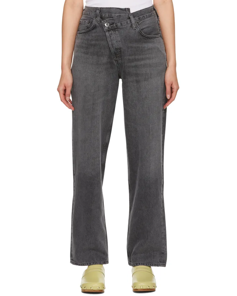 AGOLDE Gray Criss Cross Jeans Synchronize