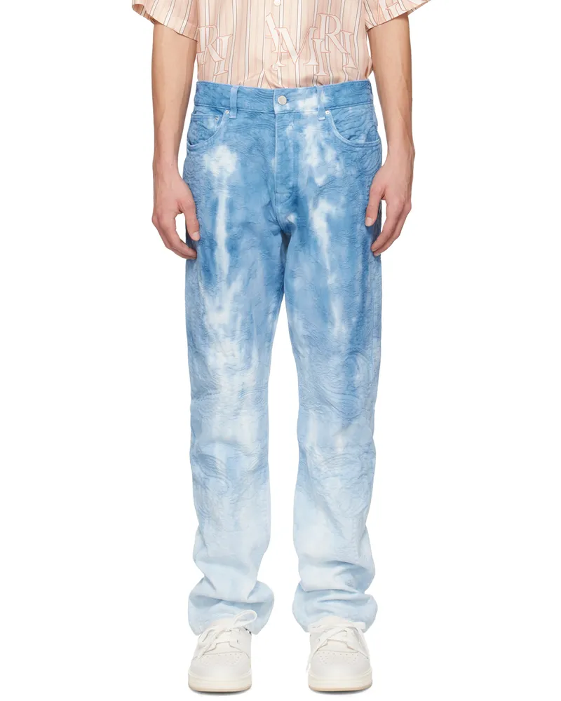 Amiri Blue Tie-Dye Jeans Ashley
