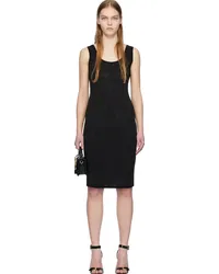 Versace Jeans Black Crystal-Cut Midi Dress Eblack