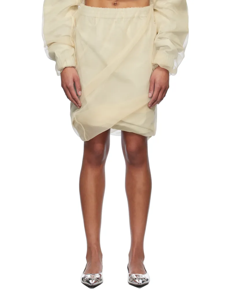 WE 11 DONE Beige Layered Mini Skirt Beige