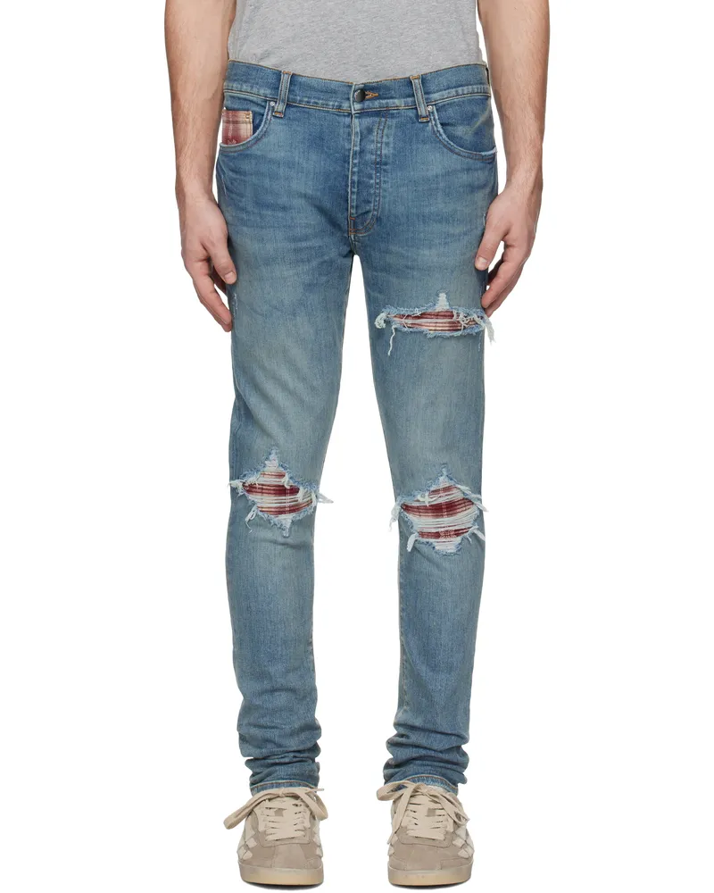 Amiri Blue MA Quad Plaid MX1 Jeans True