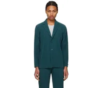 Green Tailored Pleats Blazer