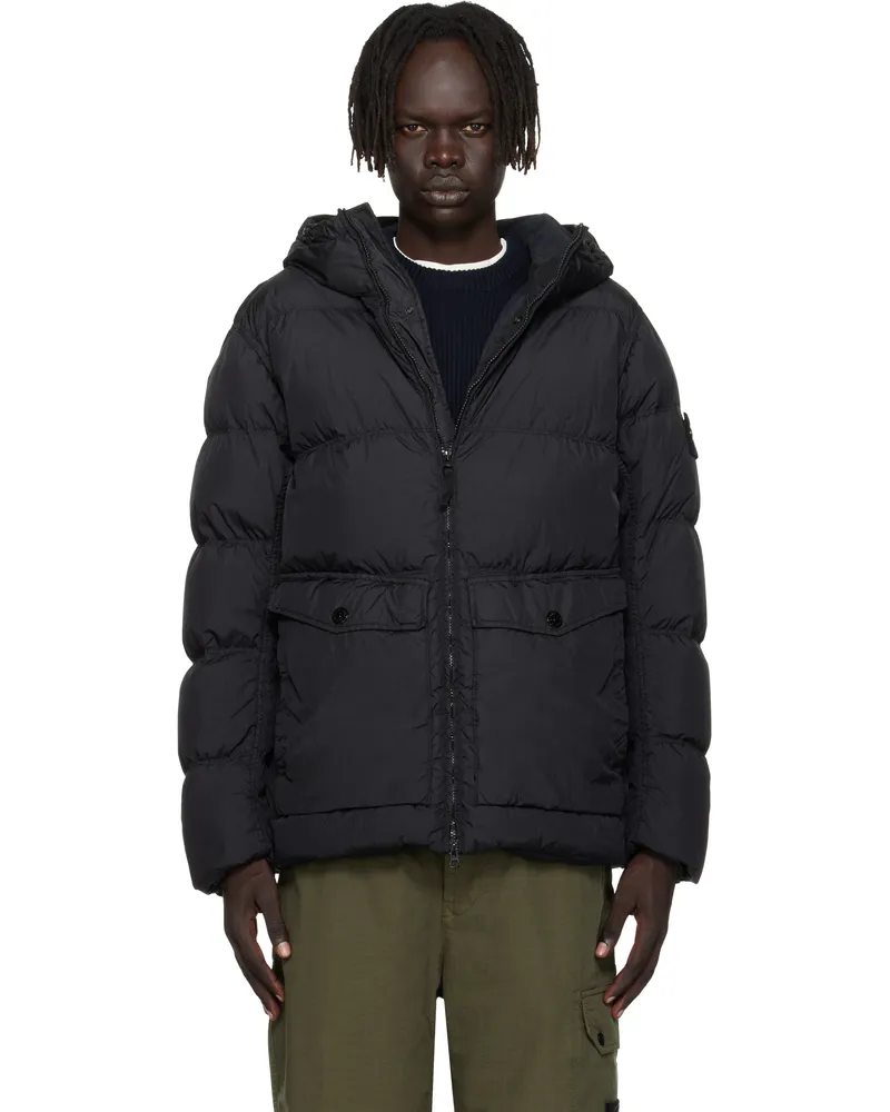 Stone Island Black 4100011 Crinkle Reps NY Down Jacket V0029