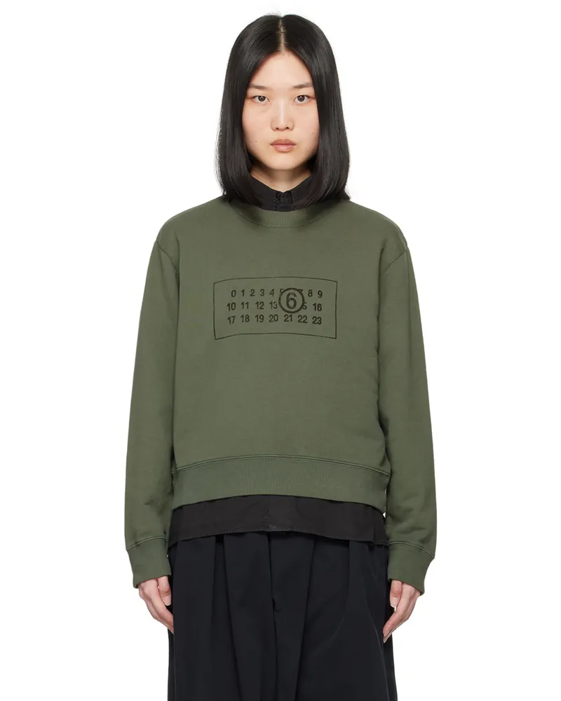 Maison Margiela Green Printed Sweatshirt 727