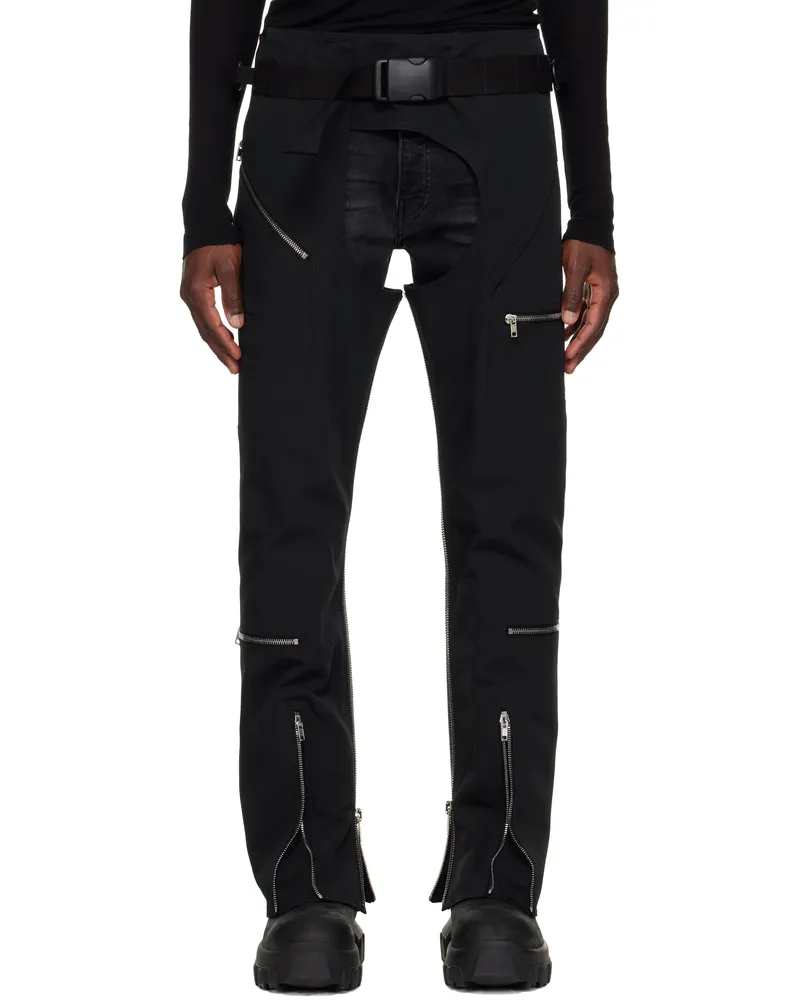 Rick Owens Black Hollywood Headon Chaps Trousers 09