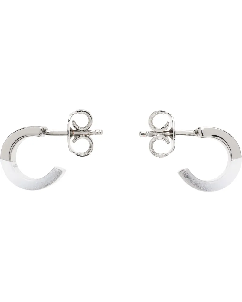 Maison Margiela Silver Minimal Logo Earrings 971