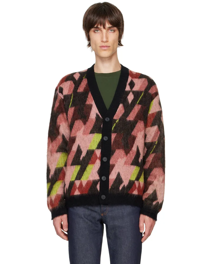 Kitsuné Multicolor Graphic Mohair Jacquard Cardigan B259