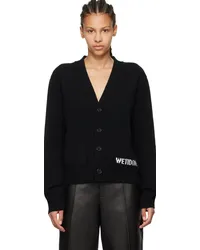 WE 11 DONE Black Patch Pocket Cardigan Black