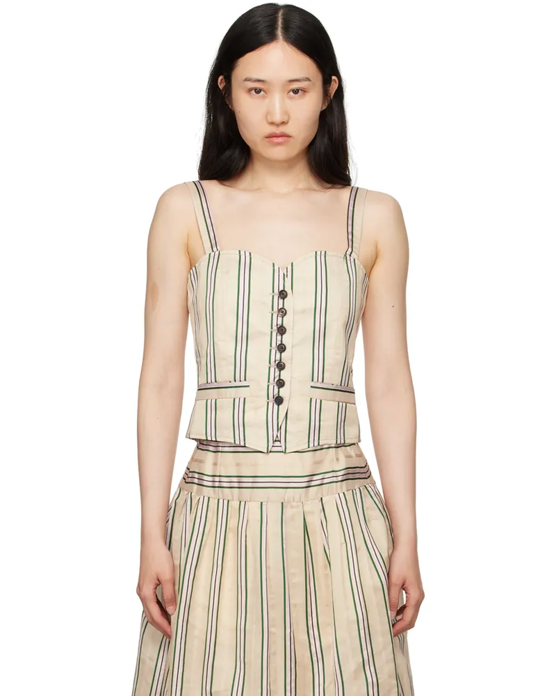 BODE Beige Antique Stripe Blouse Multi