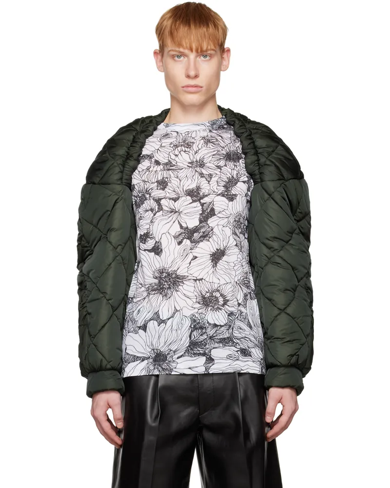 Dries van Noten Green Quilted Down Jacket 605