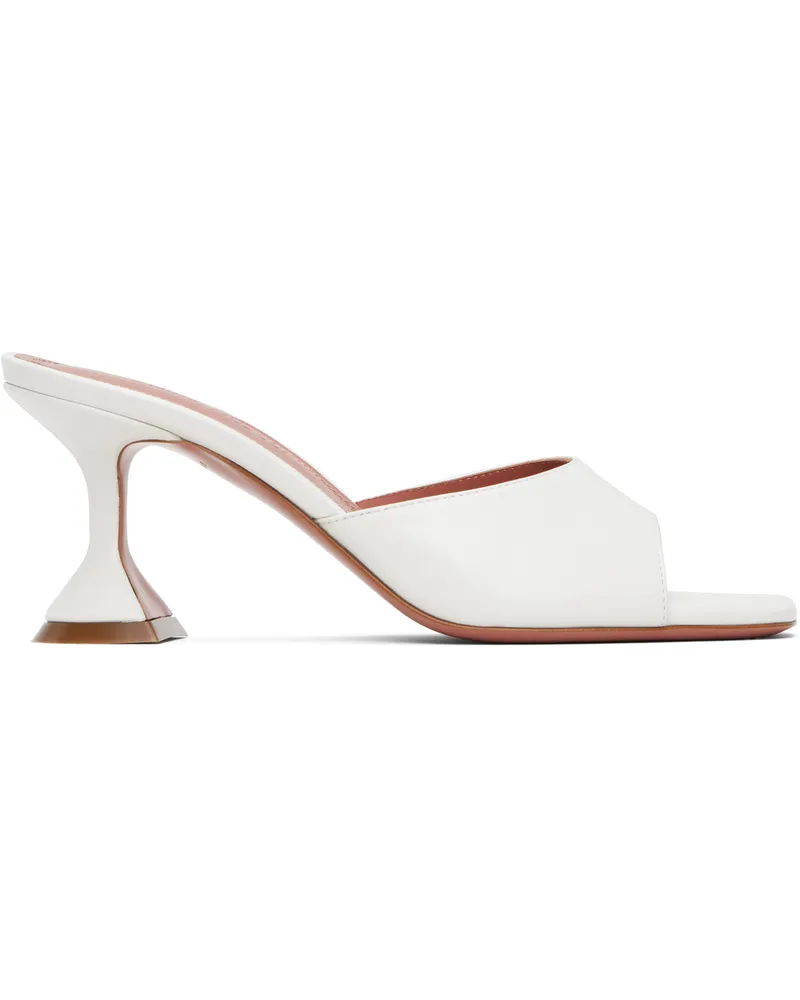 Amina Muaddi White Lupita Slipper 70 Heeled Sandals White