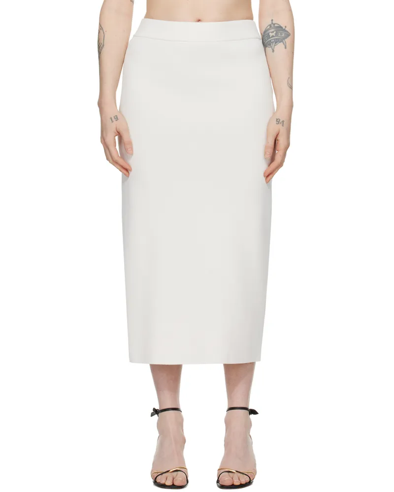 FRANKIE Shop White Solange Midi Skirt Mastic