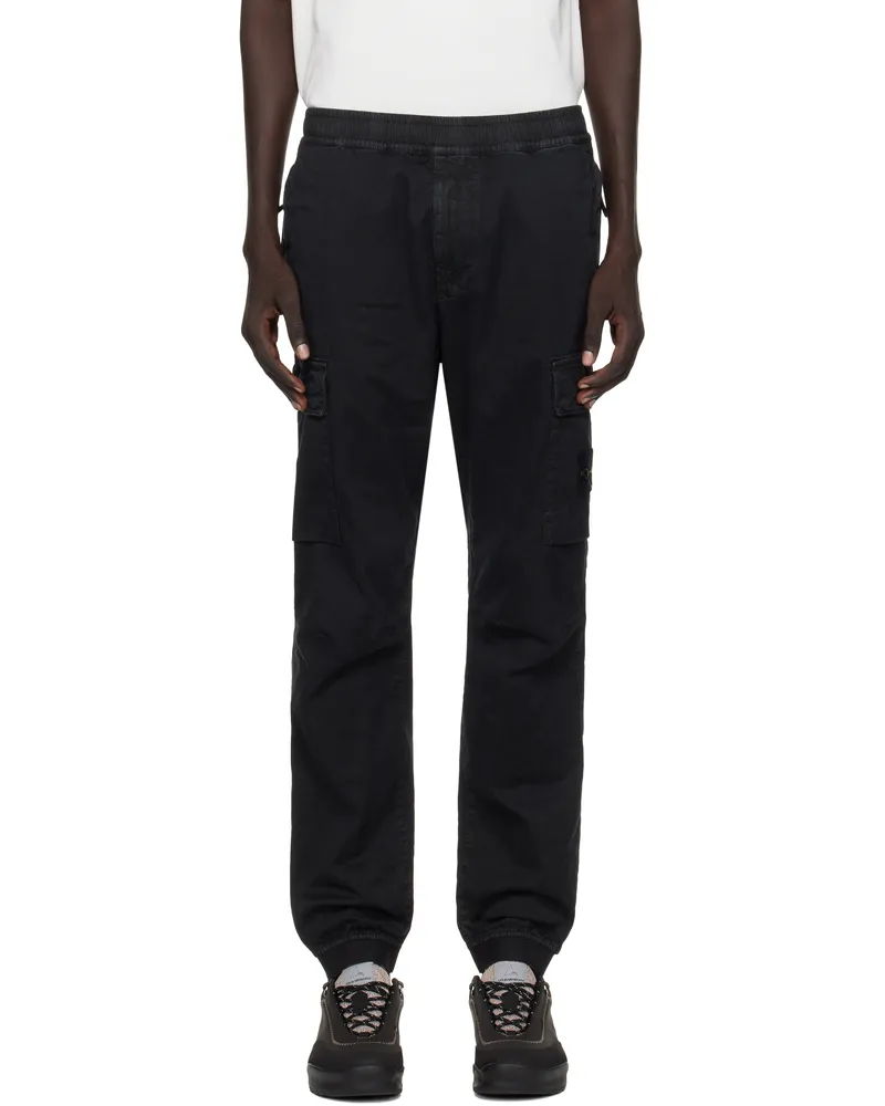 Stone Island Black 3100033 Stretch Organic Broken Twill Cotton Cargo Pants V0129