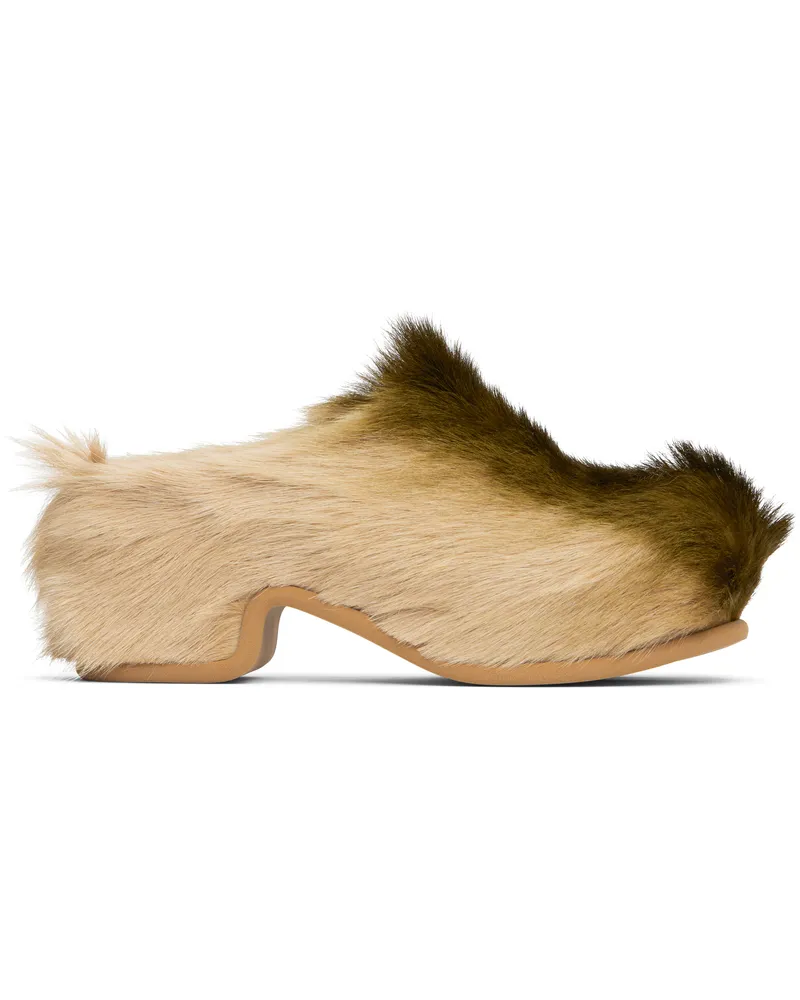 Dries van Noten Khaki Platform Clogs 606
