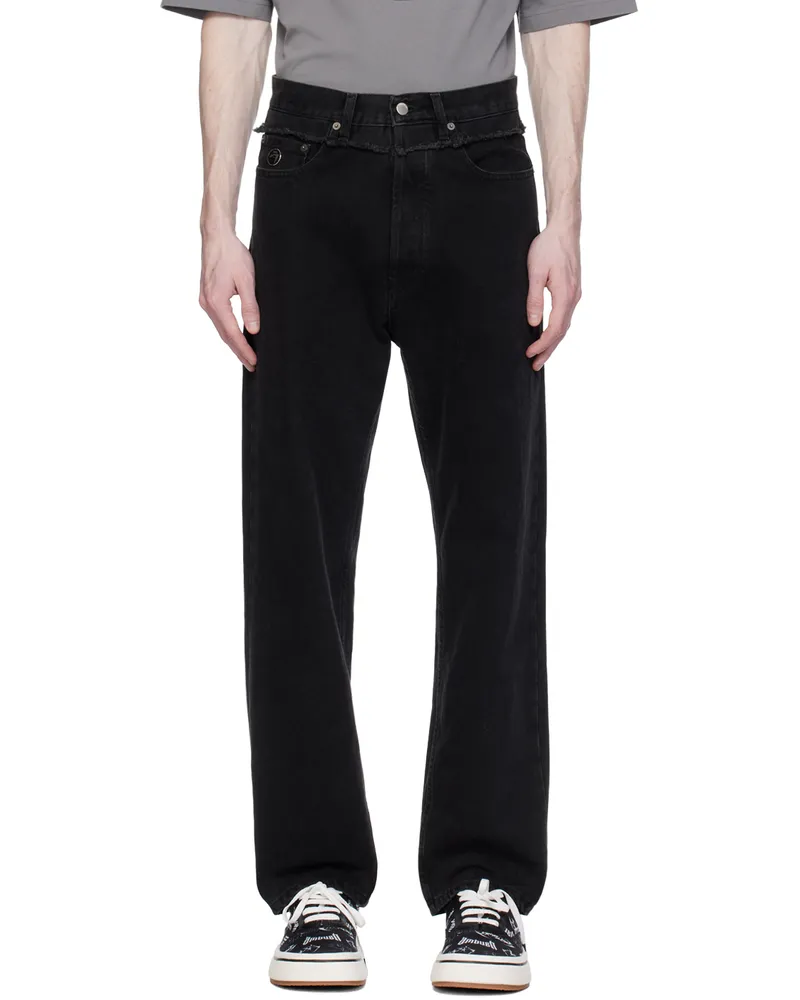 AMBUSH Black Waist Detail Jeans Black