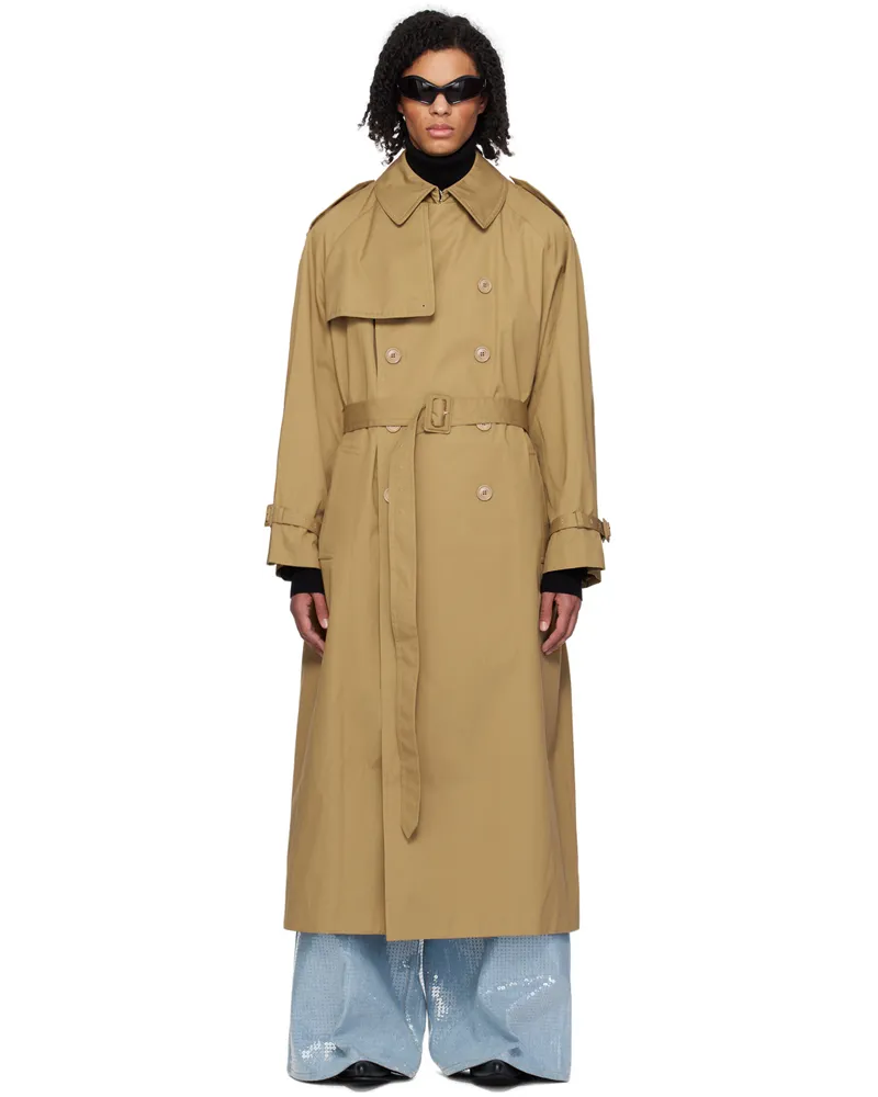 VETEMENTS Tan Oversized Trench Coat Beige