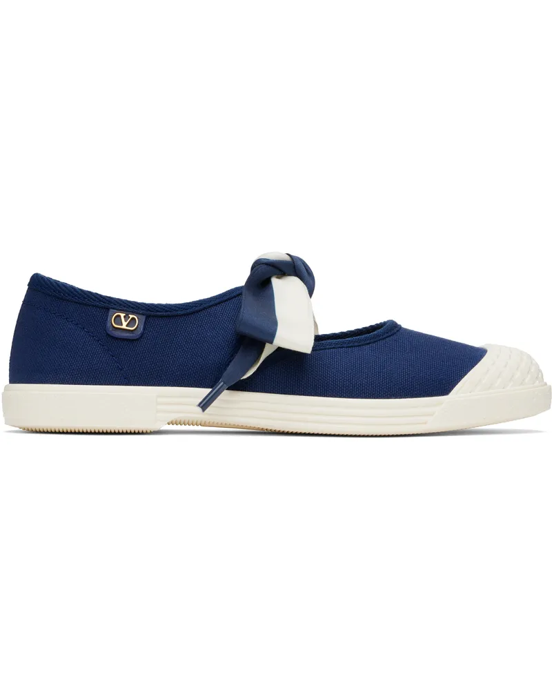 Valentino Garavani Blue & Off-White Bay By Bay Ballerina Sneakers Mxd