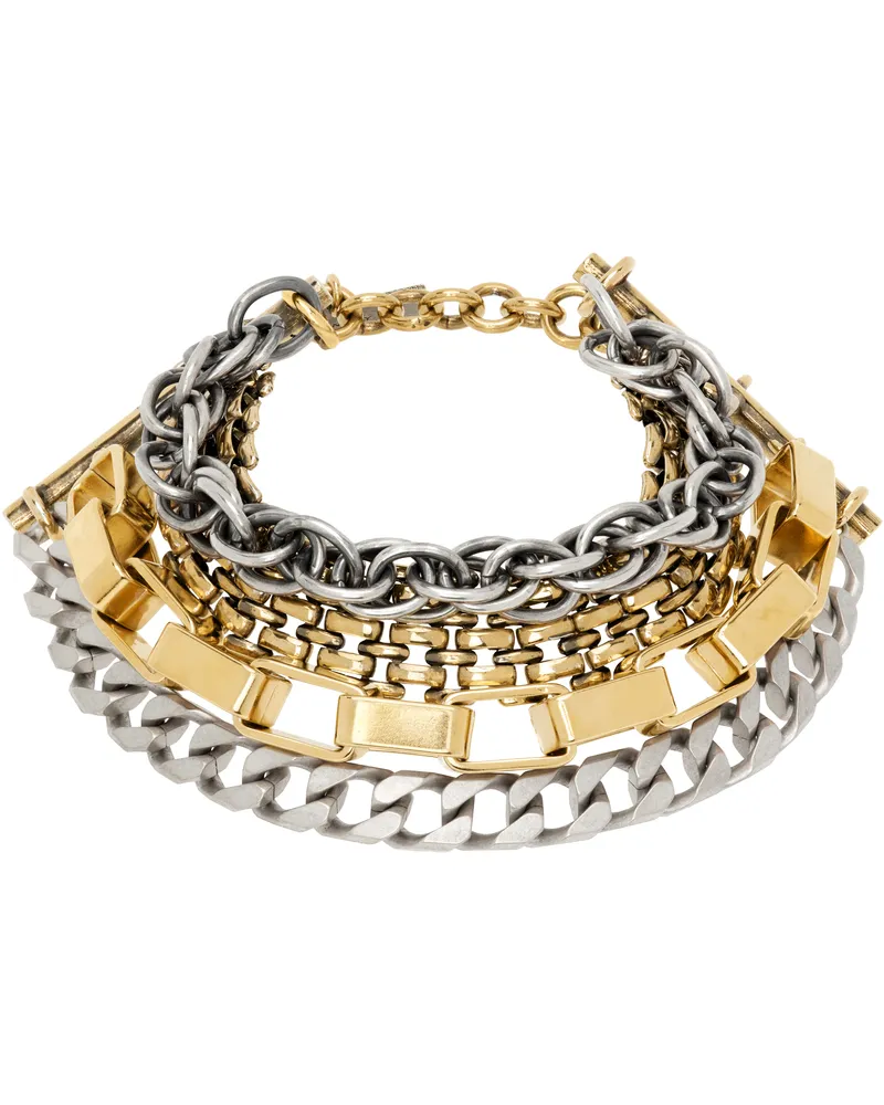 Maison Margiela Silver & Gold Mixed Chain Bracelet 964