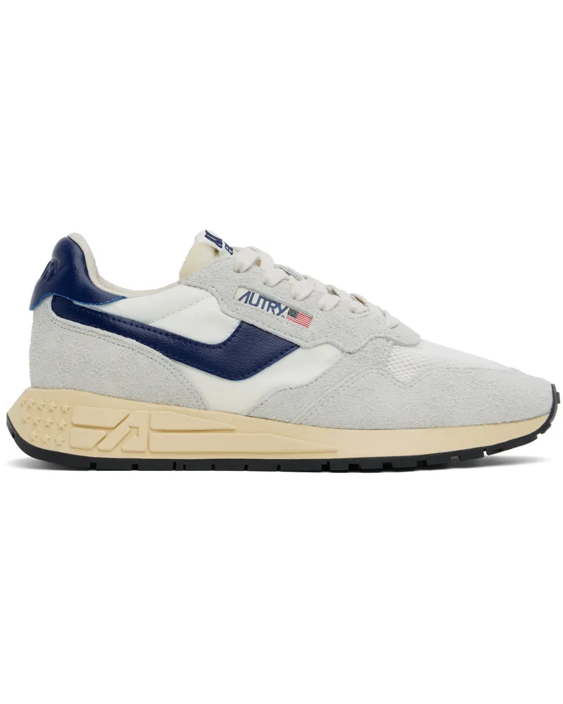 AUTRY Gray & Blue Reelwind Low Sneakers Suede