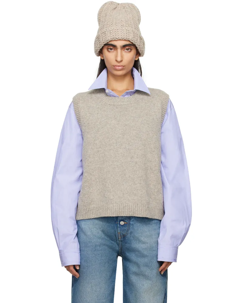 Maison Margiela Beige Shetland Wool Tank Top 002f