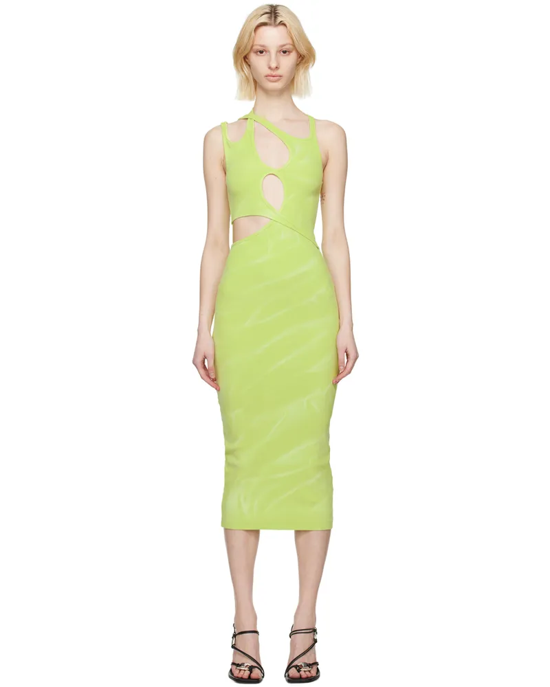 Dion Lee Green Interlink Midi Dress Washed