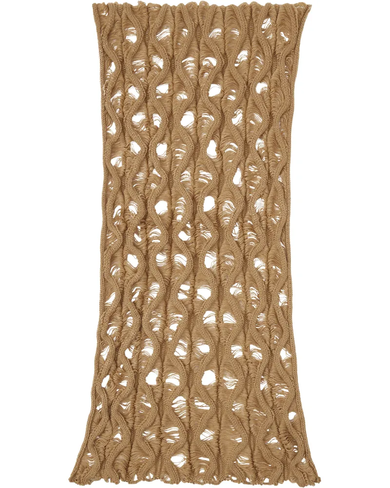 Isa Boulder Brown Fudgy Scarf Sand