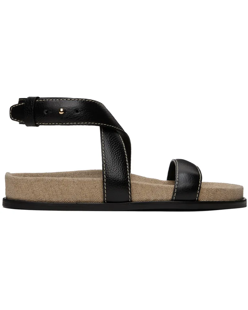 Totême Black 'The Leather Chunky' Sandals 001