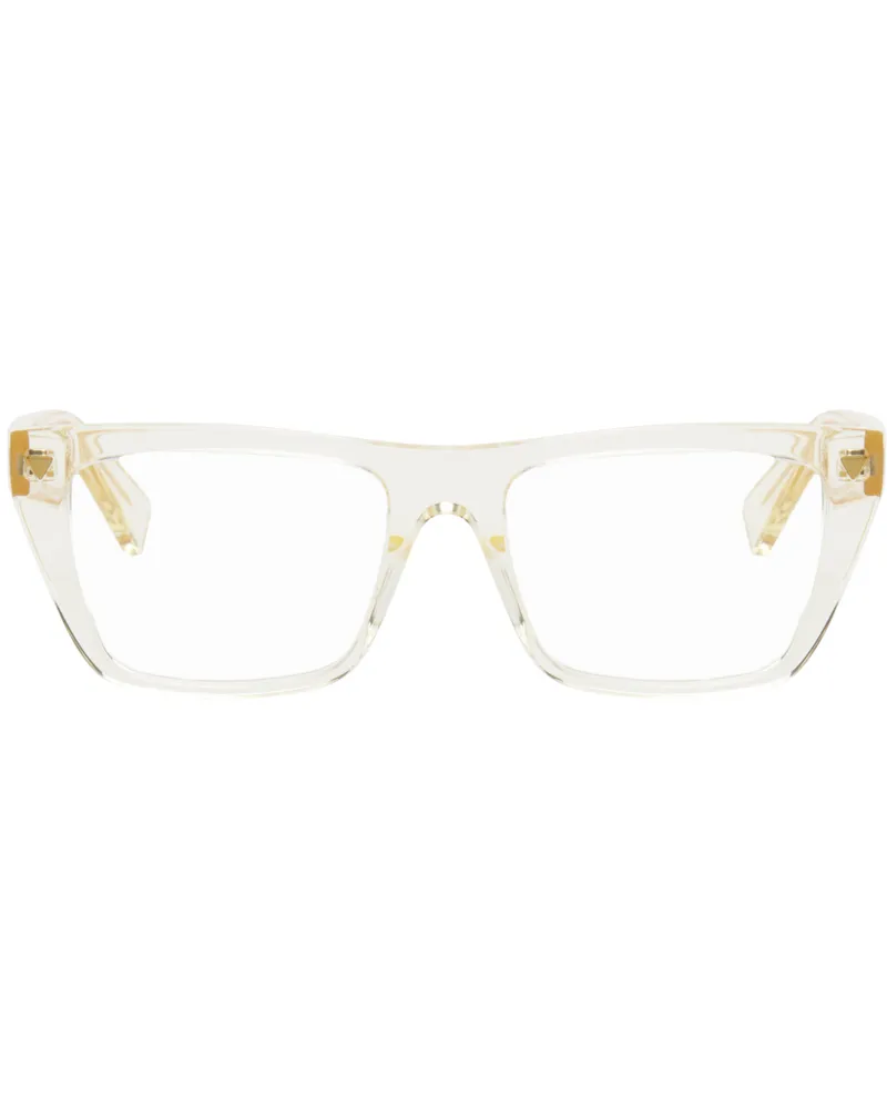 Bottega Veneta Transparent Square Glasses Yellow-yellow-transp