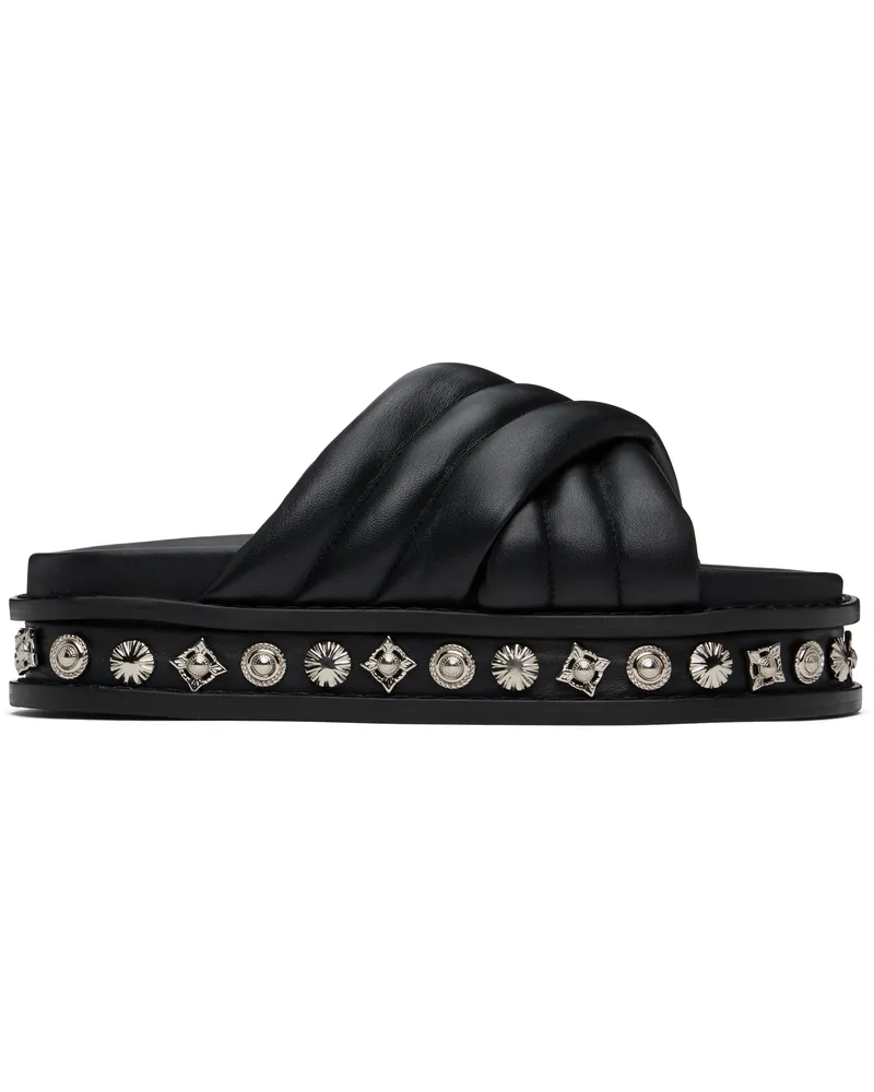 Toga Black Soft Leather Sandals Black