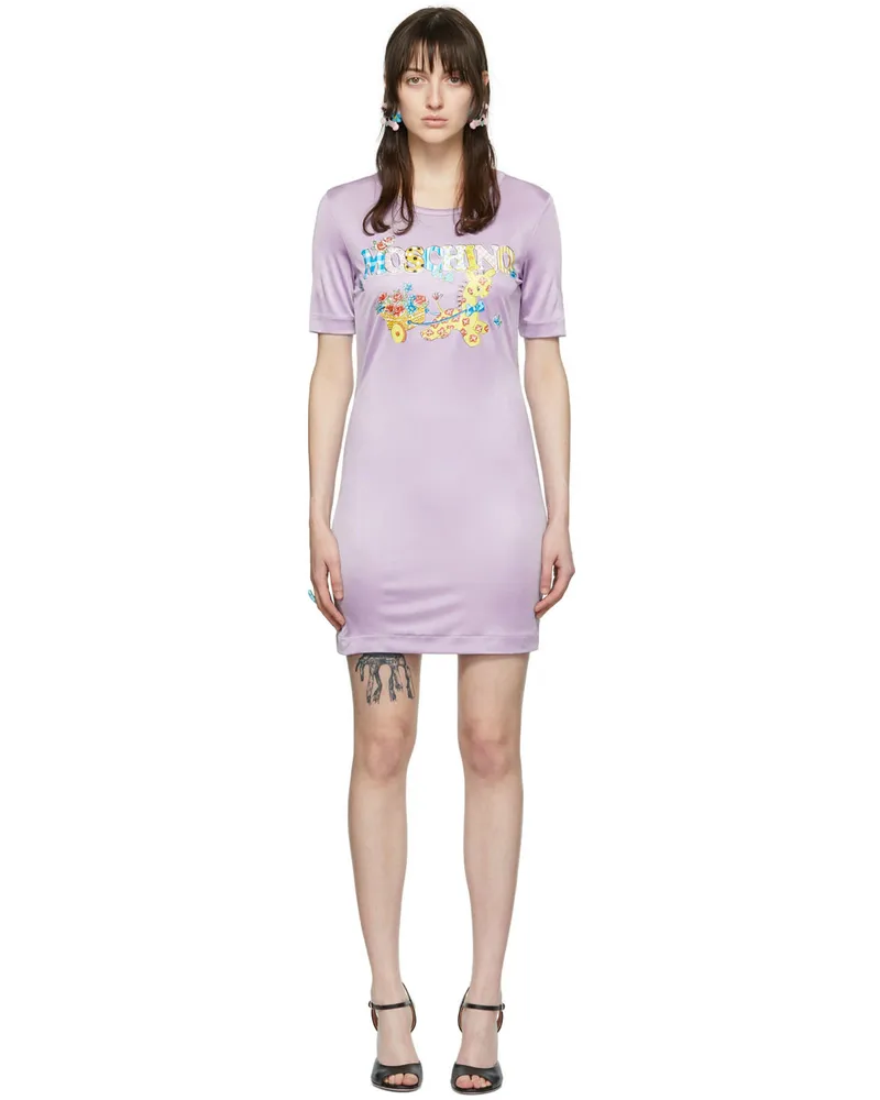 Moschino Purple Viscose Mini Dress A1264