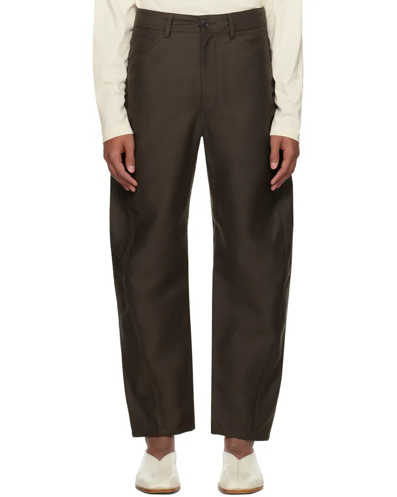 Christophe Lemaire Brown Twisted Workwear Trousers Br449