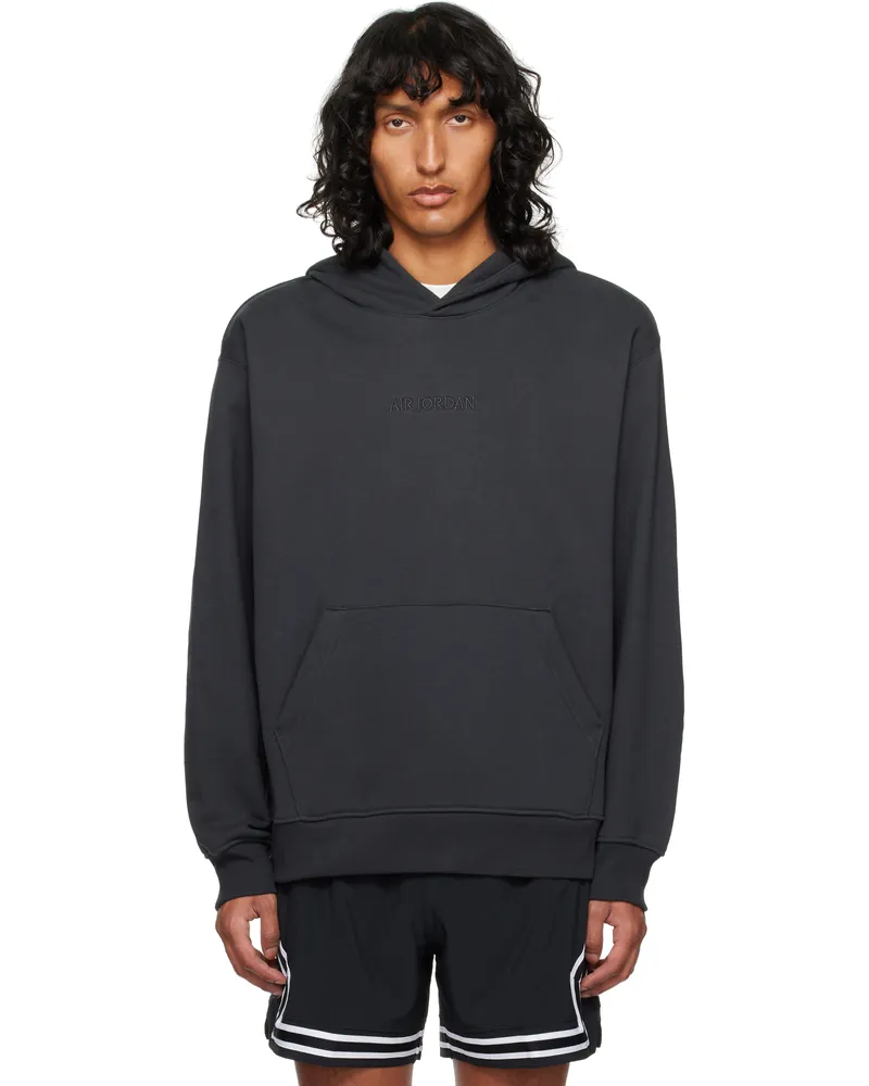 Nike Black 'Air Jordan' Wordmark Hoodie Off