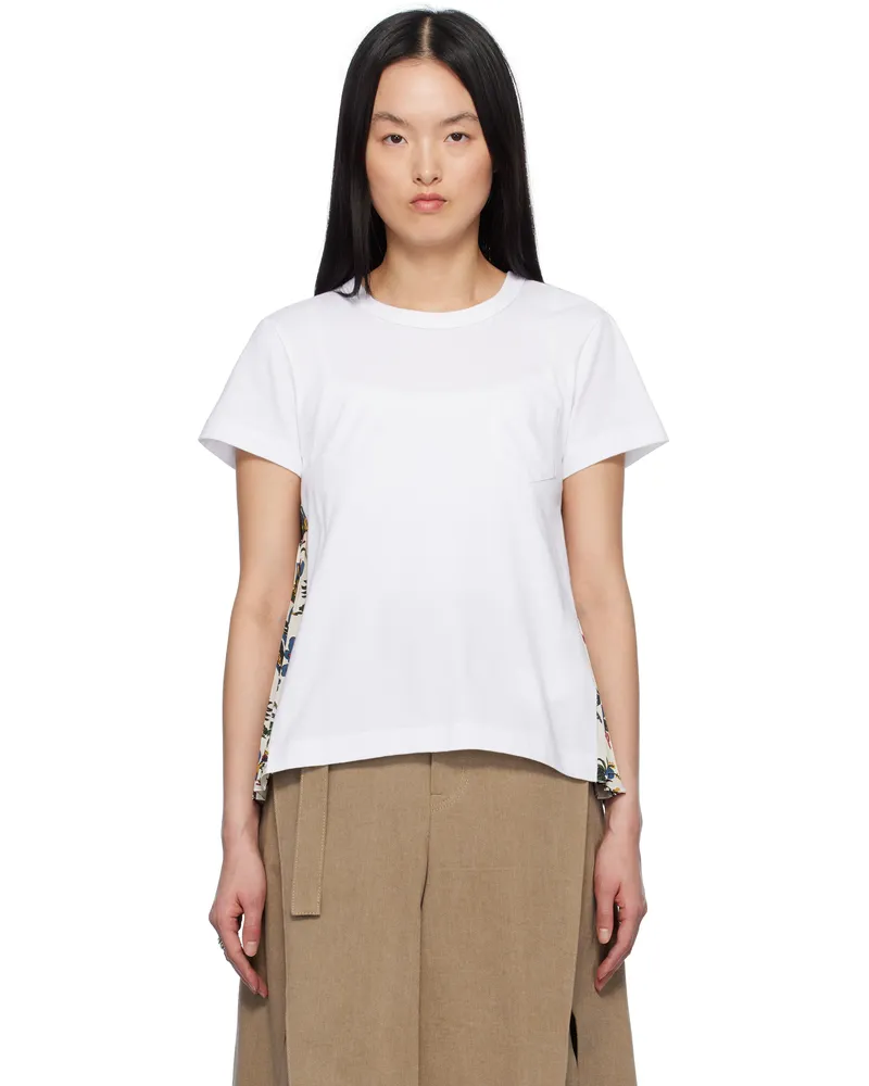 Sacai White Car Race & Tropical Print T-shirt 199