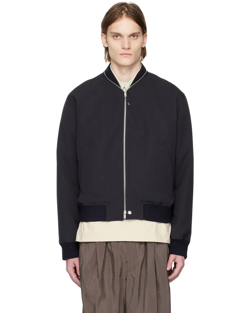 Jil Sander Navy Zip Bomber Jacket 401