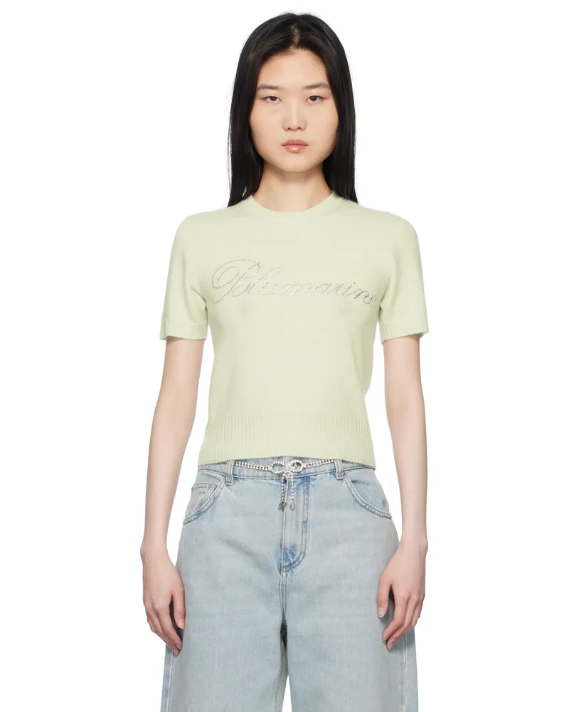 Blumarine Green Cashmere Cropped Sweater N0473