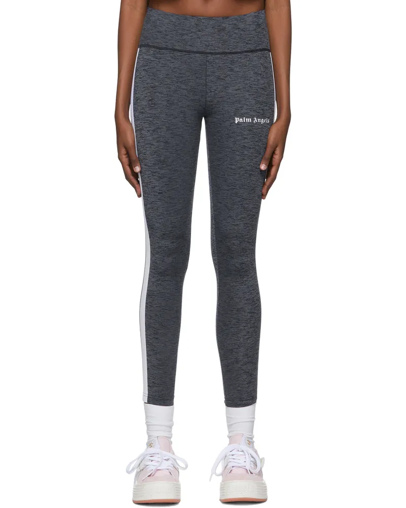 Palm Angels Gray Nylon Track Pants Melange